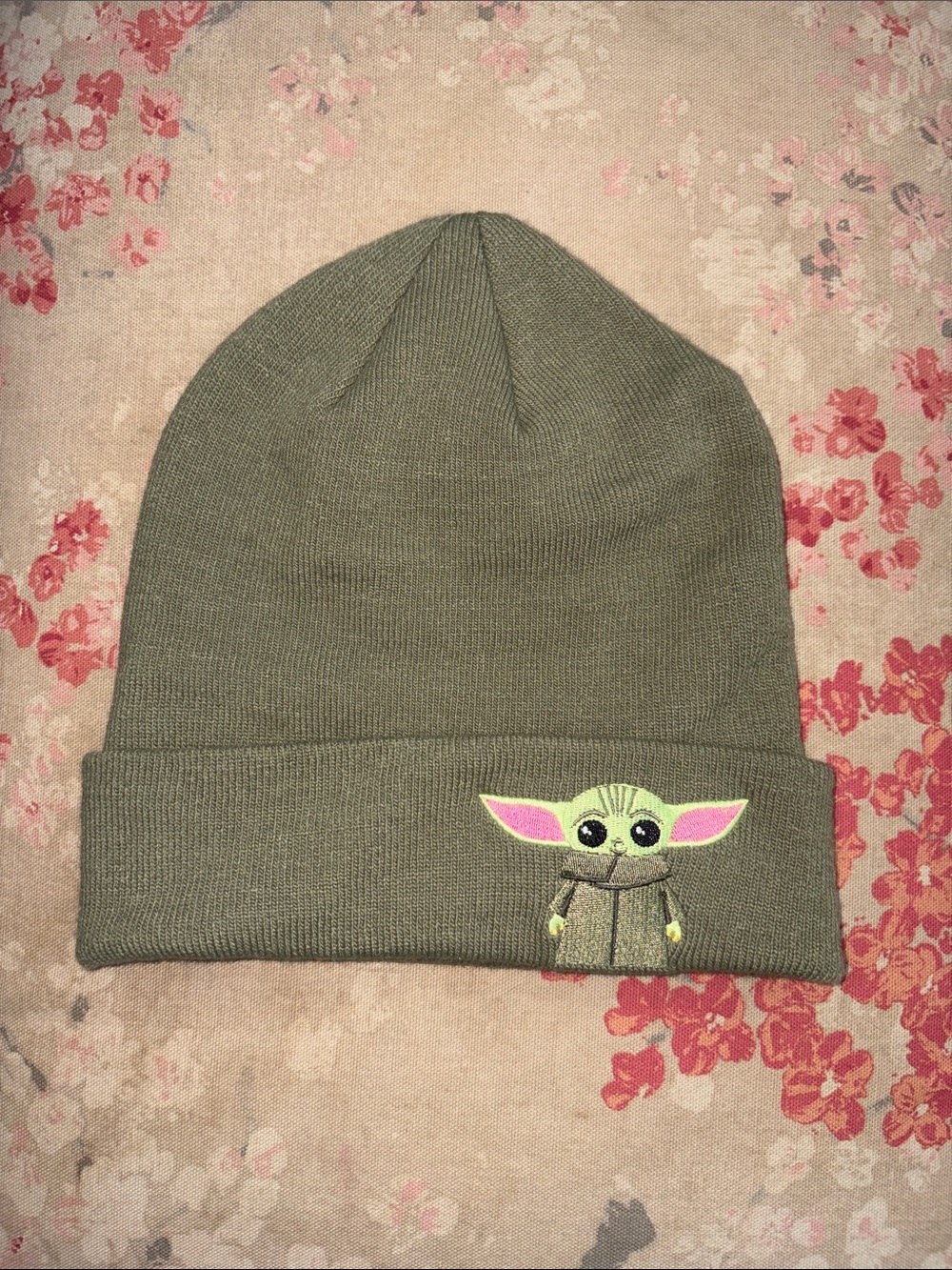 NWOT Disney Star Wars Olive Green Grogu Baby Yoda One Size Beanie, The Child Hat
